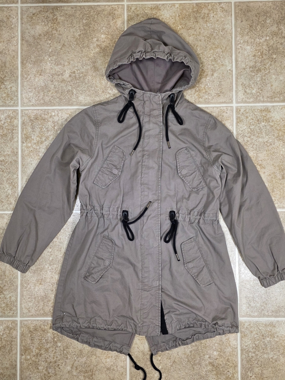 Day to Day Blu Pepper Taupe Utility Anorak Jacket Small - Picture 14 of 14